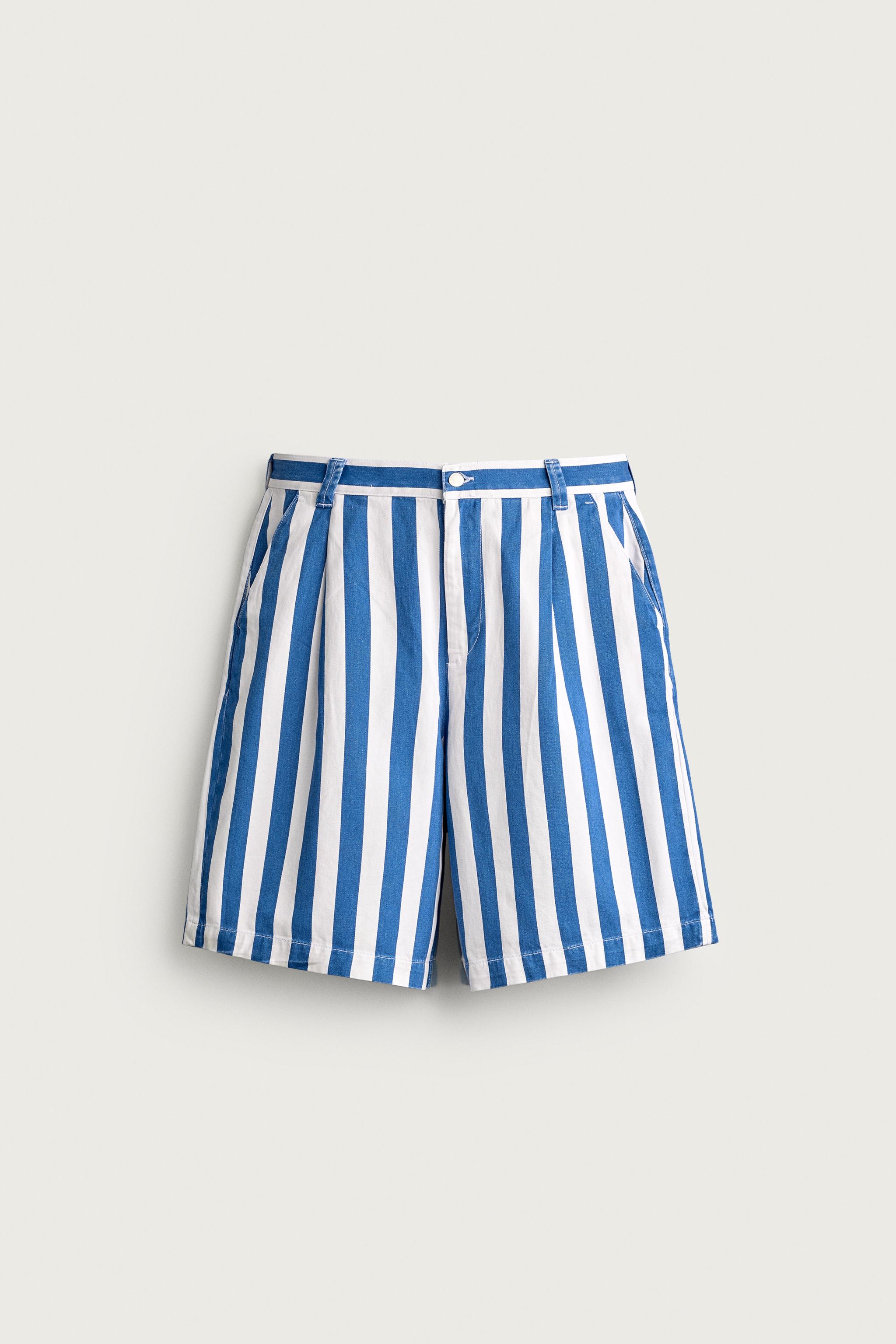WIDE FIT STRIPED SHORTS